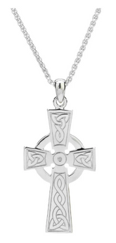 Keith Jack Silver Celtic Cross Pendant - Large w/ 24" Chain